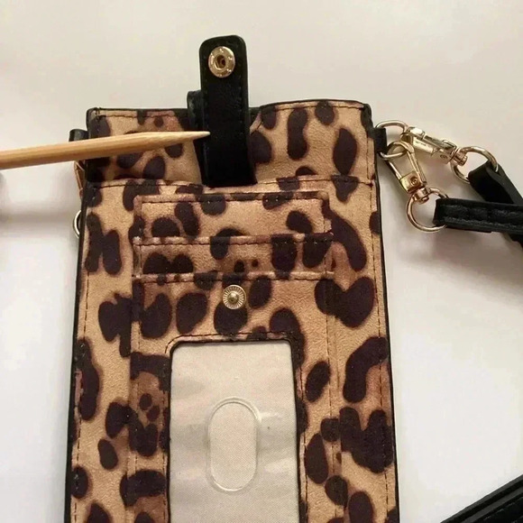 INC Ashlii  Crossbody animal print Leopard print  crossbody bag Cellphone bag - Picture 5 of 10